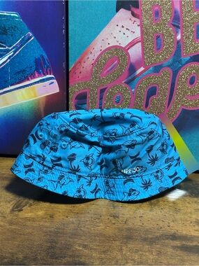Hurley baby infant Bucket Hat with Strap blue